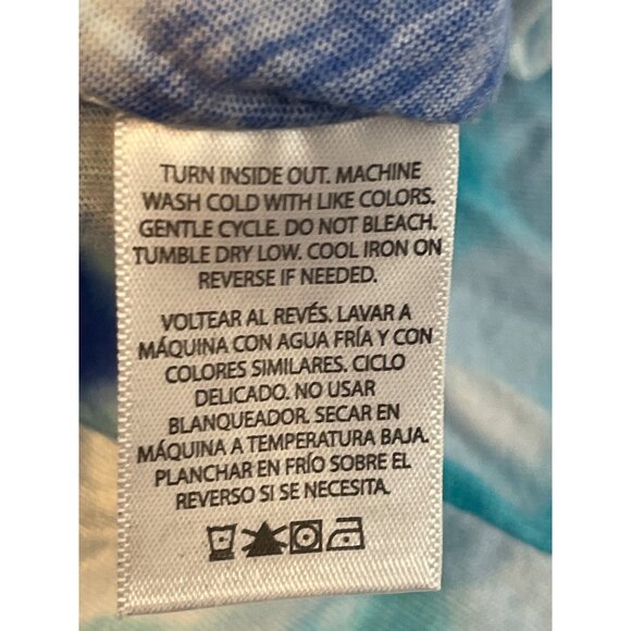 Faded Glory Womens Blue Tie-Dye Tunic Top L/G (12-14) Cotton & Rayon Blend Light - Picture 5 of 5